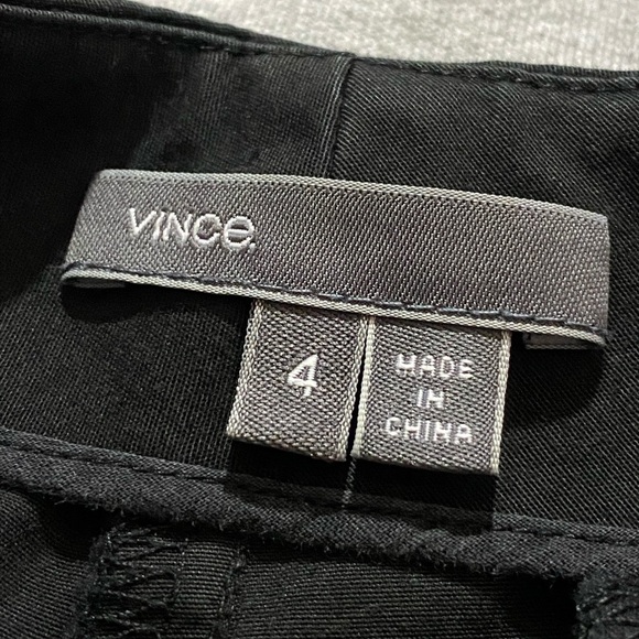 Vince Black Pleated Front Cotton Dress Pants Women’s Size 4 Trousers Classic - Picture 11 of 12